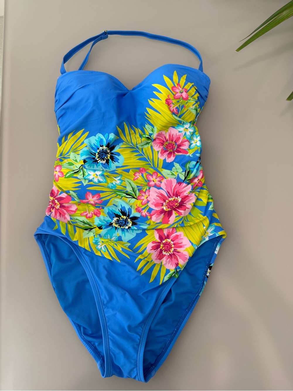 Blue Floral One-Piece womens Swimsuit